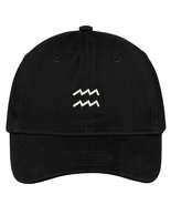 Trendy Apparel Shop Aquarius Zodiac Signs Embroidered Soft Crown 100% Brushed Co - $19.99