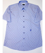 VERSACE COLLECTION  City LIGHT BLUE Short Sleeve MEDUSA Embroidered STRI... - $291.21 CAD