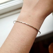 Vintage Dainty Silver Ridged Bangle Bracelet - $24.99