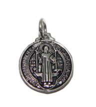 Saint Benedict Medal (San Benito)  Charm Pendant .925 Sterling Silver!! - £31.96 GBP