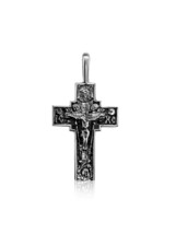 TerraSantaStore Large Blessed Orthodox Cross Crucifix Sterling Silver Pendant Ne - £31.63 GBP+