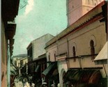 Vintage Cartolina 1910s Alger Algeri Rue De Abdulla Street Vista Mercato - $15.31