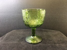 Vintage FTD Seaweed Print 1975 Green Glass Tumbler, Mug, Mermaid Goblet - £19.42 GBP