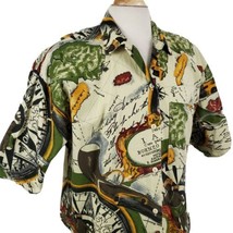 Vintage Mirrors Graphic Print Womens Shirt Blouse Large Travel Explorer ... - $16.99