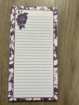 Blue Flowers Note Pad Shopping List Magnetic Memo To Do List NEW - $4.27