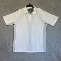 Nike Golf Polo Shirt Adult XXL White Dri-Fit Short Sleeve Vented Back Mens - $14.85