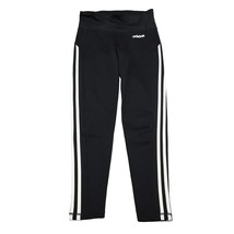 Adidas Athletic Pants Womens Small Black White Striped High Waisted Activewear - £17.81 GBP