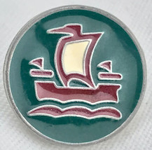 Ship Aitkens Pewter Vintage Pin Made In Canada Nautical Boat Enamel Art - £7.92 GBP