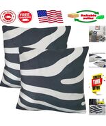 Stylish 17x17 Zebra Stripe Throw Pillow Covers - 2 Pack Cotton Embroidery - $847.82 MXN