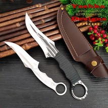 2 Pcs Chef Knife Set Butcher BBQ Outdoor Boning Knives Home Kitchen Hunting Tool - £21.99 GBP