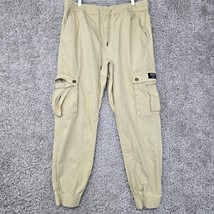 Wesc Pants Mens Large Beige Slim Utility Joggers Cargo Drawstring Womens XL - $28.66