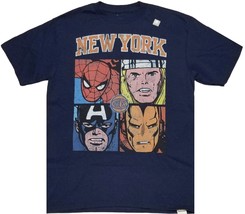 Marvel Superheroes NBA NY Knicks Boys Navy Graphic Print T-Shirt (Large) - £11.73 GBP