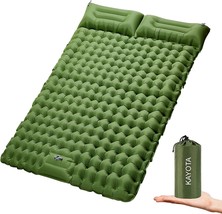 Double Sleeping Pad Inflatable 2 Person Sleeping Mat With Pillow And, Hiking - £46.85 GBP