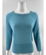 Worthington Sweater Small Aqua Blue 3/4 Sleeve Lightweight Pullover Wome... - $32.73 CAD