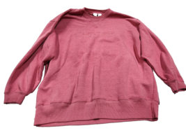 Vintage Cherokee Sweatshirt Spellout Logo Embroidered Salmon Pink XL - $37.62