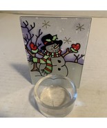 Snowman Glass Votive Holder - £16.13 GBP