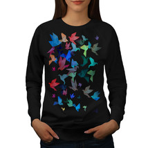 Wellcoda Origami Bird Colors Womens Sweatshirt, Craft Casual Pullover Jumper - £23.47 GBP+