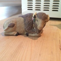 Vintage Ceramic Brown Bison Buffalo Figurine Statue Western - £11.39 GBP