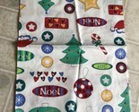 Red and green Christmas Motif  Cotton Fat Quarter Christmas Tree Noel Joy - $11.88