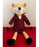 Marmalade Theodore Fox Plush Figural Throw Pillow Red Black Buffalo Plai... - $282.25 MXN