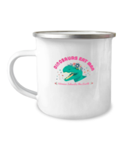 12 oz Camper Mug Coffee Funny dinosaurs eat man woman inherits the earth  - £15.94 GBP