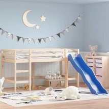 Kids&#39; Loft Bed with Slide 80x200 cm Solid Wood Pine - £117.76 GBP