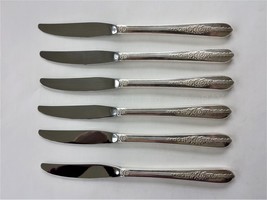 1939 Antique Oneida Nobility Plate Royal Rose Flatware 6 Dinner Knives - £33.63 GBP