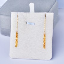 Real Gold Earrings Drop Long Au750 Fine Jewelry Wedding Box Brand Trendy Party G - £60.10 GBP