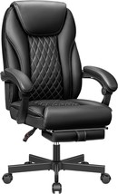 Executive Office Chair Big And Tall Home Office Chair, High Back, Black - £182.49 GBP