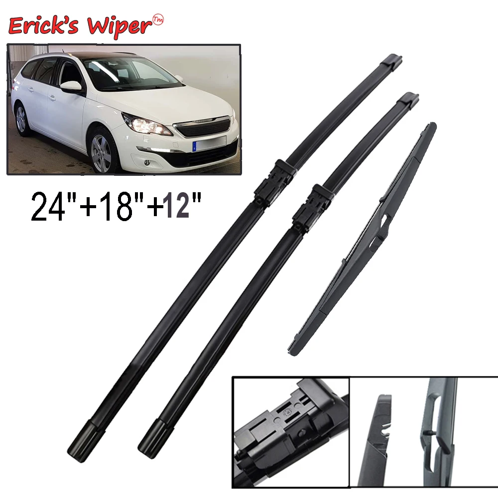 Erick&#39;s Wiper Front &amp; Rear Wiper Blades Set For Peugeot 308SW T9 308 Estate 2014 - £20.75 GBP