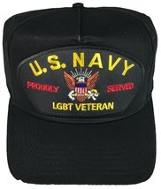 US Navy LGBT Proudly Served Veteran HAT - Black - Veteran Owned Business - £13.97 GBP