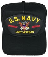 US Navy LGBT Proudly Served Veteran HAT - Black - Veteran Owned Business - $17.48
