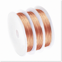 Premium Tarnish Resistant 24Gauge Copper Wire - 3 Rolls of 0.5mm Rose Gold Beadi - $16.82