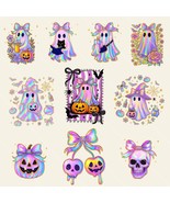 Iridescent Ghost PNG Bundle, Coquette Halloween PNG Design, Ghost Pumpki... - $2.50