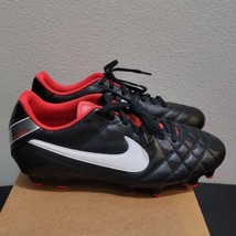 New Nike Tiempo Natural IV LTR FG Soccer Cleats Black / Red 509085-010 M... - $801.05 MXN
