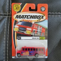 Matchbox 2002 School Bus Police Transport Red To The Rescue #15 Diecast ... - £6.80 GBP