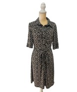 Laundry By Shelli Segal Black Geometric Quarter Sleeve Shirt Dress Women... - £14.81 GBP