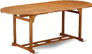 Bbstxna Beasley Patio Dining Outdoor Oval Acacia Wood Table, 36X78 Inch - $348.99