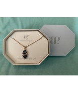 HAPPINESS BECAUSE OF YOU Black Ice Crystal Necklace on Rose Gold Bomb Pa... - $20.29 CAD