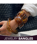 Wide Bracelet, Chunky Resin bracelet, Resin Bangle, Stacking Jewellery B... - $16.31+