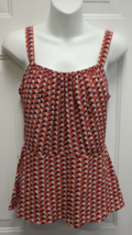 CABI Patterned Polyester Adjustable Tank Top. Ribbed on the sides. - £12.62 GBP