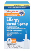 Walgreens 24 Hour Allergy Nasal Spray0.57fl oz x 2 pack Exp 05/2025 - $19.99