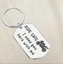 Motorcycle Keychain: &#39;Ride Safe, I Need You Here with Me&#39; - Biker Gift - $9.99