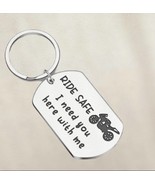 Motorcycle Keychain: 'Ride Safe, I Need You Here with Me' - Biker Gift - $9.99