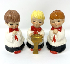 Vintage Lefton Japanese Made Christmas Carol Choir Boys Set of 3 - $28.49