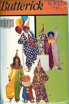 Butterick 6302 CLOWNS Hats Party Mens Misses OR Girl Boy sewing pattern UNCUT FF - £9.83 GBP