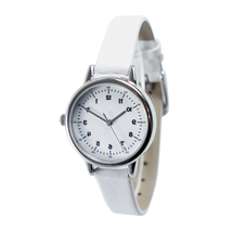 Backwards Ladies Watch Elegant Watch in White Strap Free Shipping Worldwide - $45.00