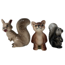 Anthropomorphic Bear Squirrel Skunk Figurines Vintage Japan Porcelain Lot of 3 - £19.97 GBP