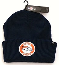 47 Brand NFL Team Denver Broncos Blue Knit Cuff Beanie Men&#39;s One Size NWT - £20.42 GBP