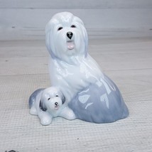 Vintage Royal Worcester Porcelain Sheep Dog w Baby Puppy Figure Treasured Times - £31.23 GBP